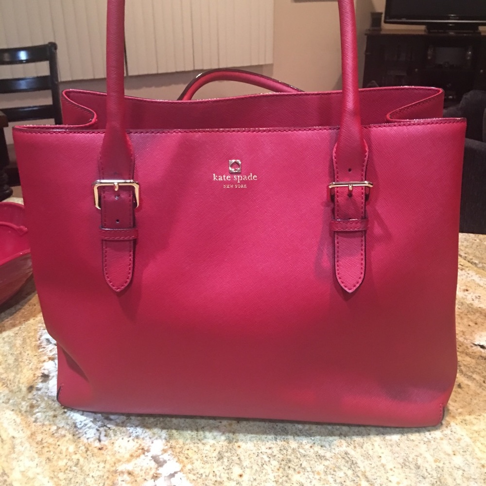 Kate Spade Red Saffiano Tote